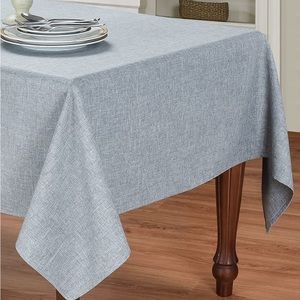 Linen Look Indoor Outdoor Rectangular Tablecloth, Slate Grey 60 x 120